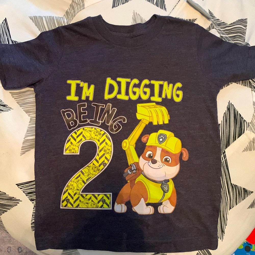 Paw Patrol I’m Digging Being 2 Rumble Birthday T-Shirt